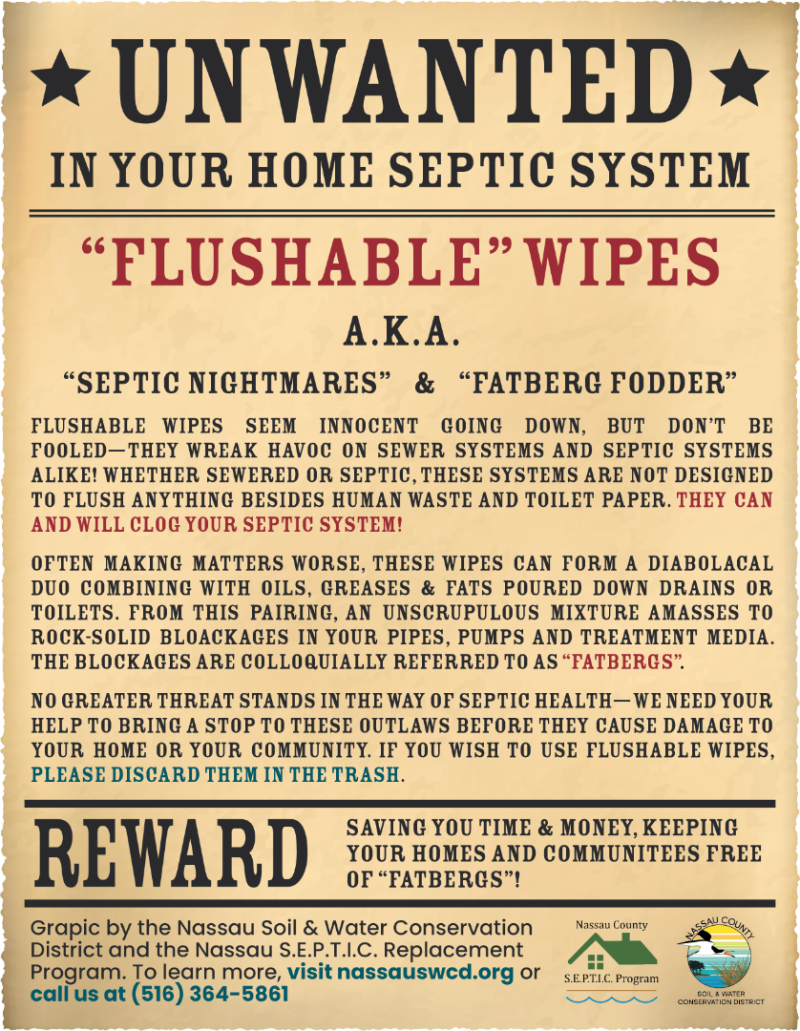 Do's and Don'ts for your I/A Septic System - Flushable Wipes